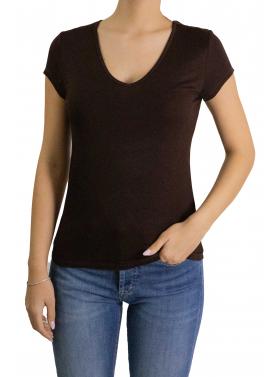 Maglia scollo a V tinta unita 